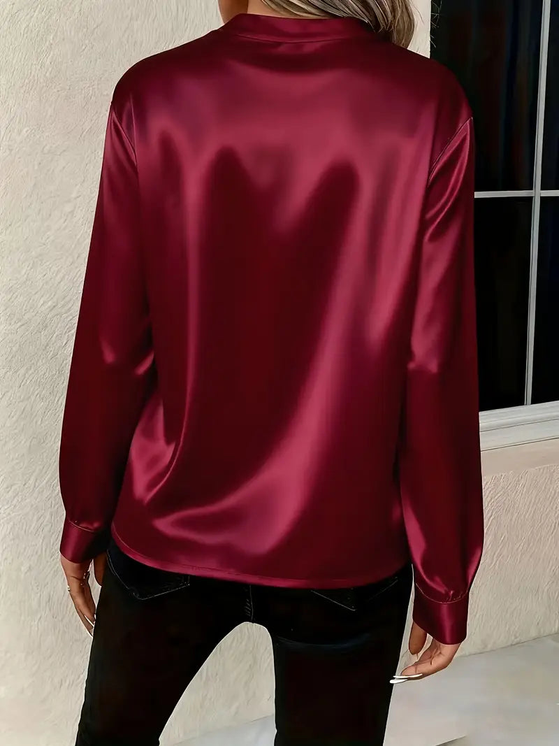 Blusa Satén Burdeos