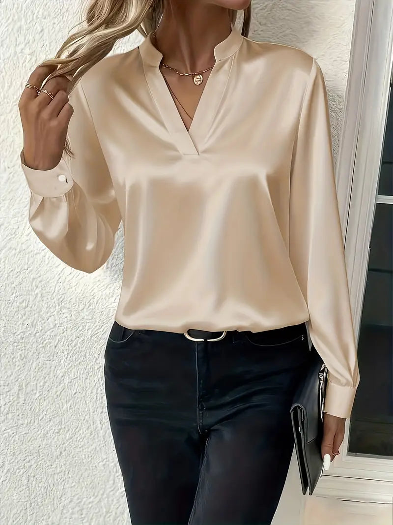 Blusa Satén Burdeos